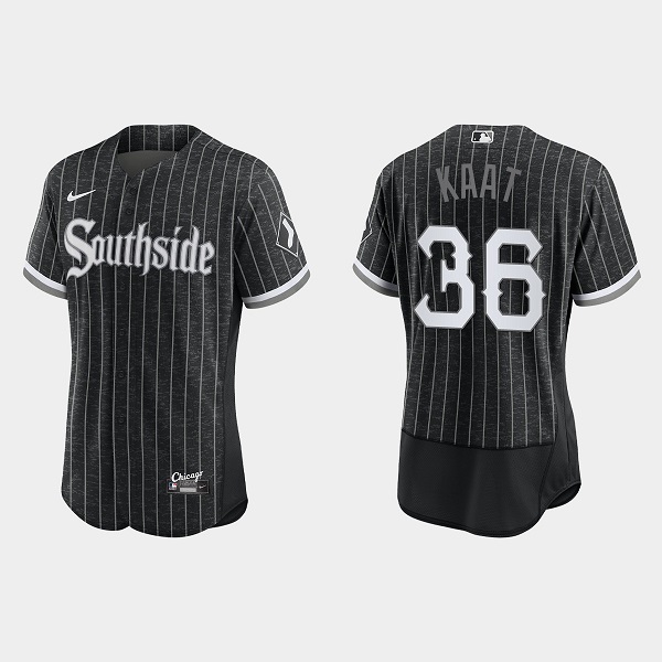 Men's Chicago White Sox #36 Jim Kaat Black 2021 City Connect Flex Base Stitched Jersey Men's Chicago White Sox #36 Jim Kaat Black 2021 City Connect Flex Base Stitched Jersey
